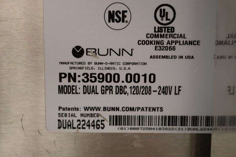 Bunn Dual, GPR coffee brewer - nice