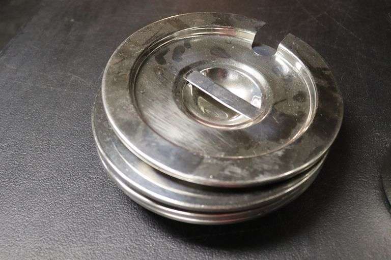 Times 4 - 7" stainless round insets with lids