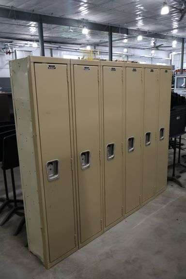 72" x 60" tall x 12" deep metal 6 bay locker system