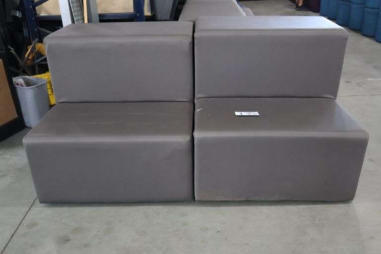 Times 2 - 36" wide x 34" tall x 40" deep charcoal vinyl modular seating