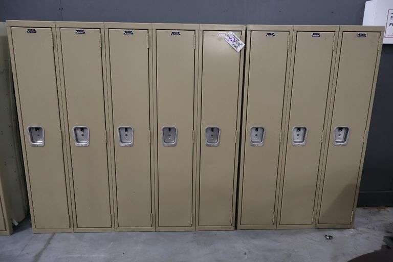 96" x 60" tall x 12" deep metal 8 bay 2 piece locker system