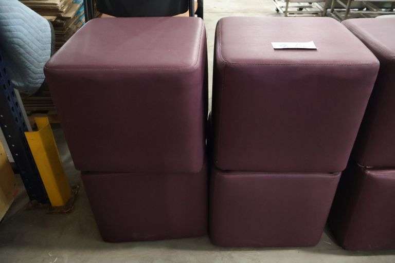 Times 4 - Hon 18" x 18" x 16" tall plum vinyl stools