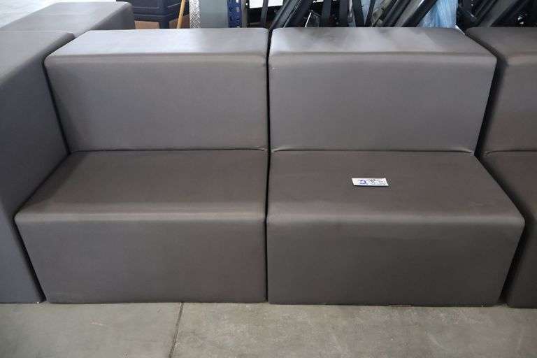 Times 2 - 36" wide x 34" tall x 40" deep charcoal vinyl modular seating