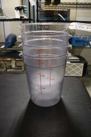 Times 4 - 8 qt acrylic food storage container with NO lids
