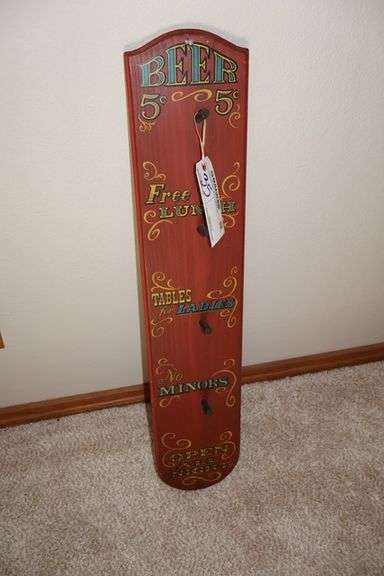 36" wood wall mount beer sign - Located upstairs