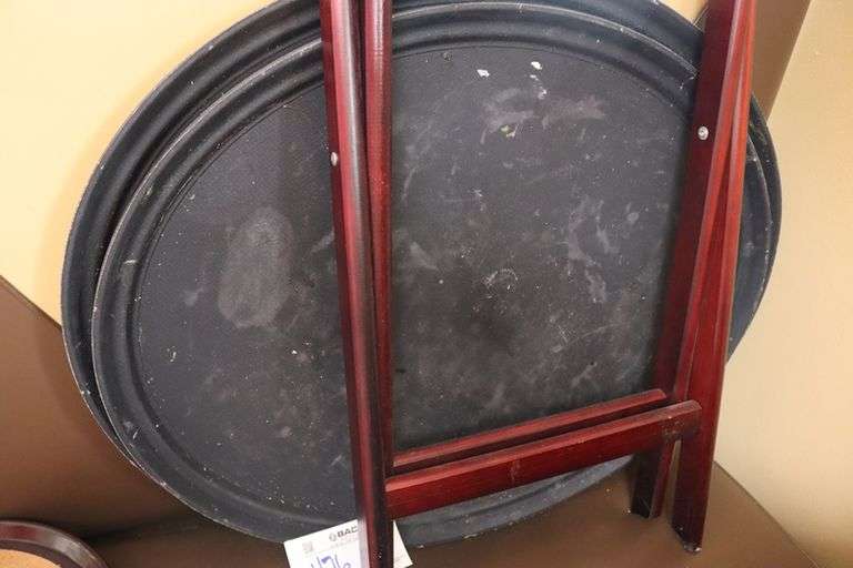 Times 3 - 27" oval service trays with 1 stand