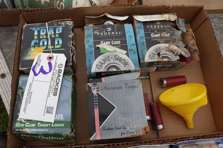 Box flat to go - Assorted 12 ga. Shot gun shells - Some ends are opening up