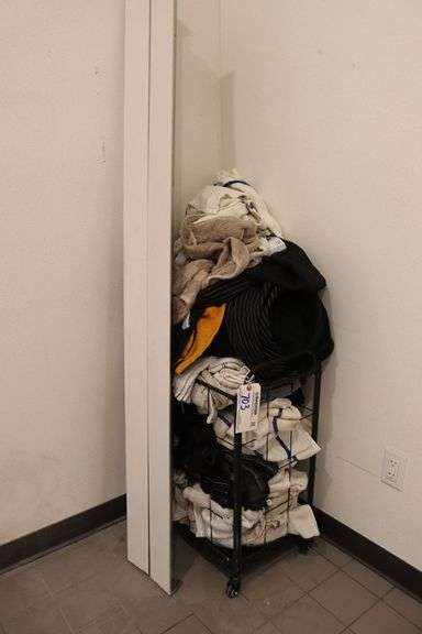 Assorted rags and linen cart