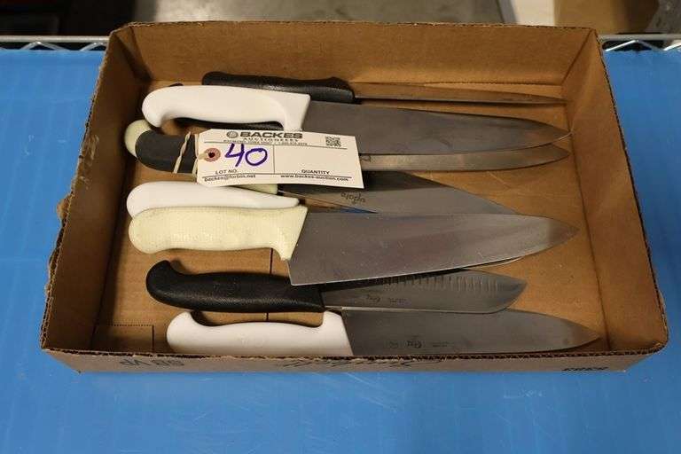 Times 9 - Black & white poly handles Chef's knives