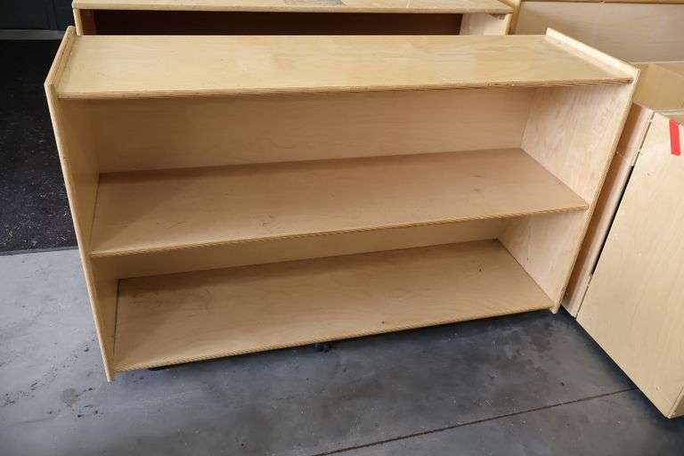 Times 2 - 48" wide x 30" tall x  14" deep wood portable bookcases