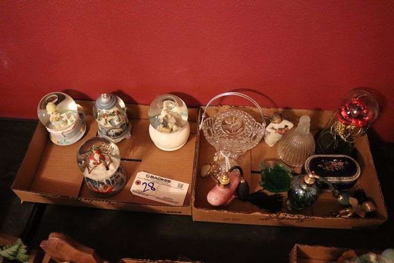 All to go - 2 boxes of snow globes and knick knacks