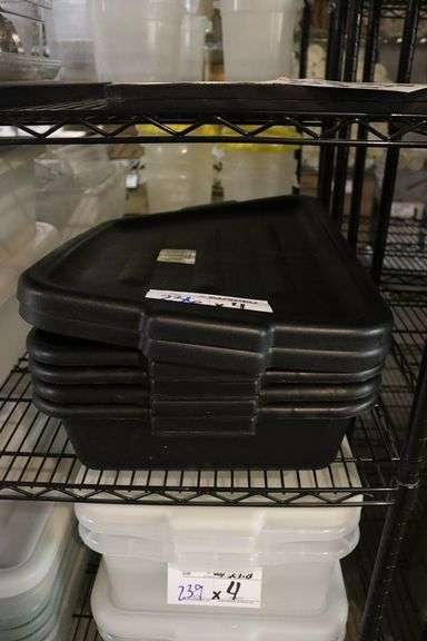 Times 2 - black bussing boxes with soaking insert with lids