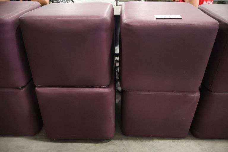 Times 4 - Hon 18" x 18" x 16" tall plum vinyl stools