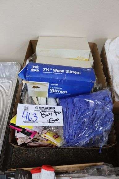Box to go - stir sticks, tea, napkins