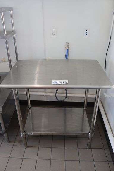 U Line 24" x 60" stainless table with stainless under shelf