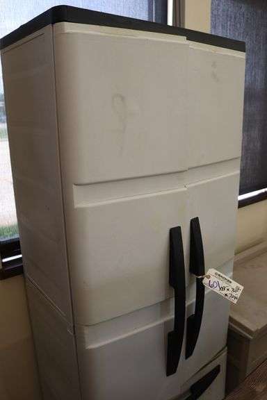Times 2 - 18" x 30" x 70" tall 2 door cabinet and Suncrest poly bin