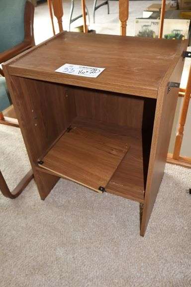 16" x 20" wood laminate table - Located upstairs