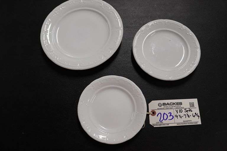 Times 10 - sets with 3 plates per set of Delco - 9 1/2" plate - 7 1/2" plate - 6 3/4" plate - matching (30+ total plates)
