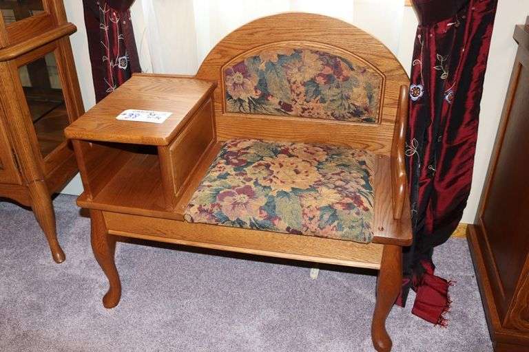 36" wide oak telephone chair