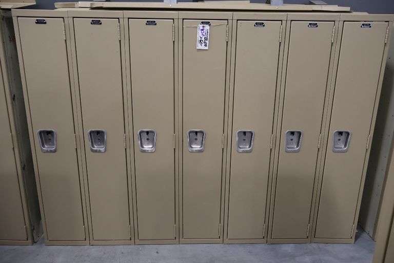 84" x 60" tall x 12" deep metal 7 bay locker system