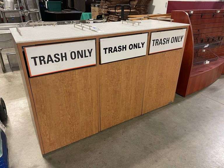 24" x 68" x 40" tall triple trash recepticle