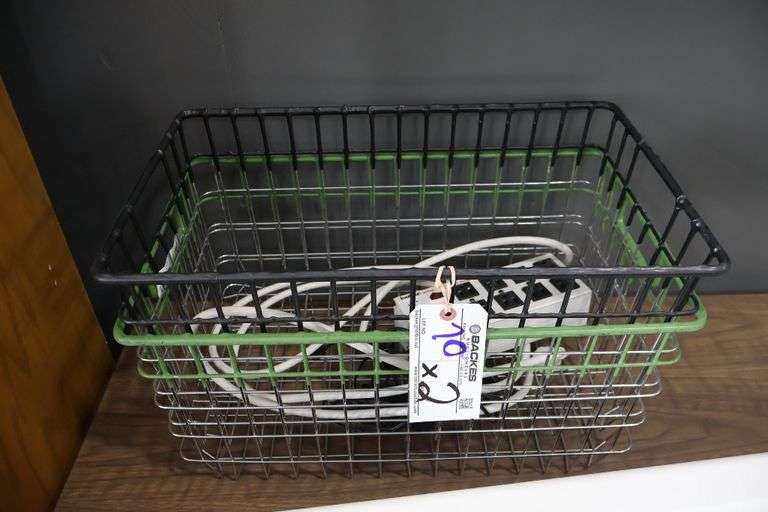 Times 2 - Chrome metal wire baskets
