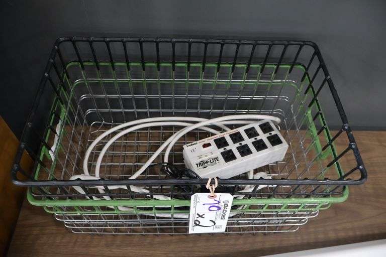 Times 2 - Chrome metal wire baskets
