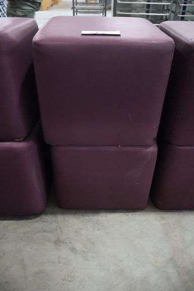 Times 4 - Hon 18" x 18" x 16" tall plum vinyl stools