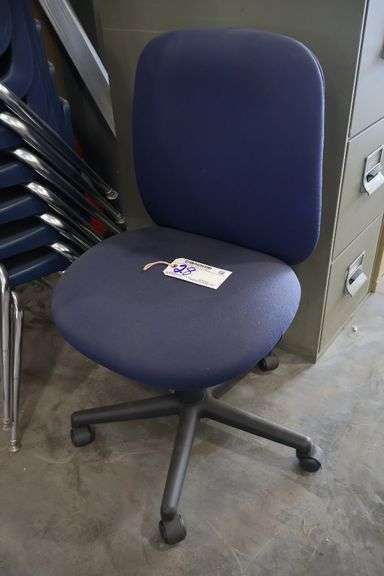 Blue tweed office chair