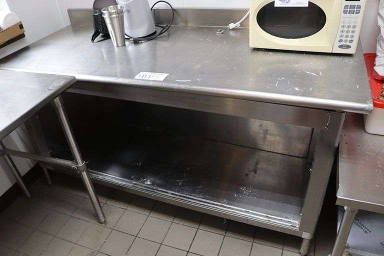 30" x 72" stainless base cabinet with back splash - no doors