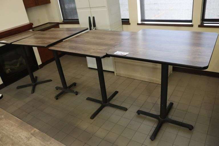 Times 3 - 36" x 36" stand up bar tables with dura edge