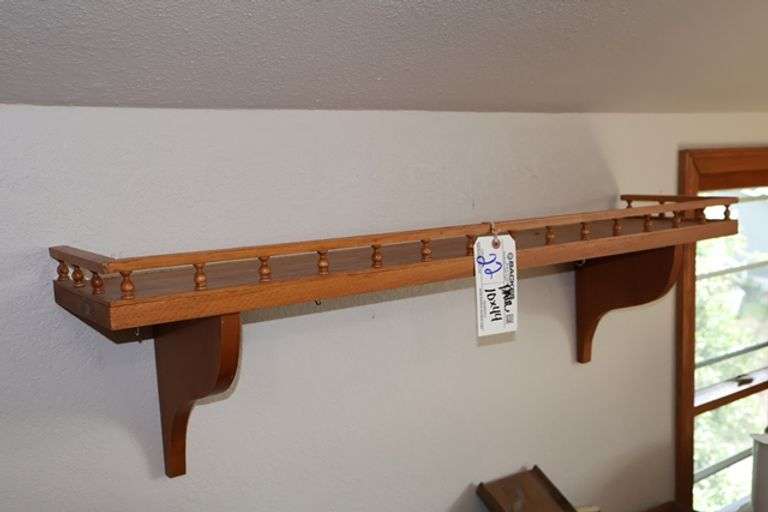 Pair to go - 10" x 44" wood wall shelves - Located upstairs