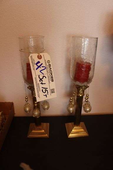 Set of 15' tall candle holders w/candles