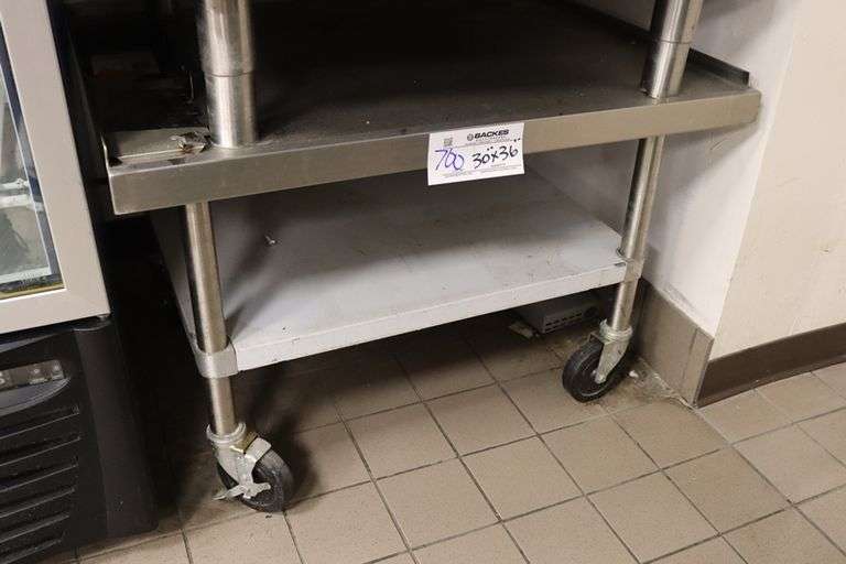 30" x 36" stainless portable equipment stand