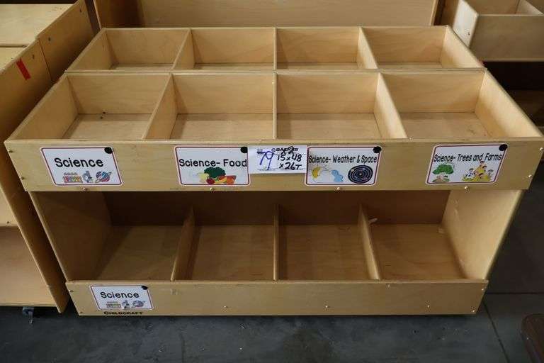 Times 2 - 48" x 26" tall x 15" wood portable 8 bin organizer cabinets