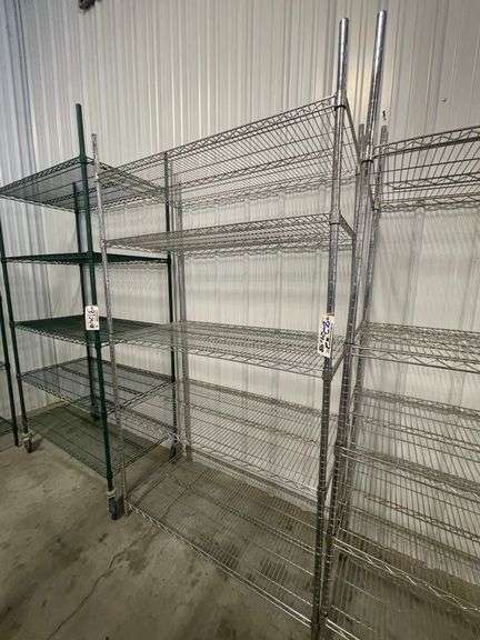 Times 2 - 24" 48" Chrome coated wire racks - 86" tall poles