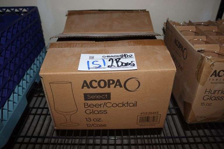 Times 2 - cases of 13 oz stemmed beer cocktail glasses - 12 per case