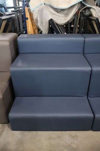 Times 2 - 36" wide x 34" tall x 40" deep Navy vinyl modular seating