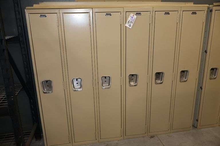 72" x 60" tall x 12" deep metal 6 bay locker system