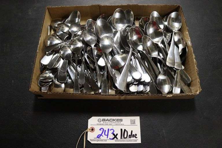 Times 10 dozen - assorted spoons - tea spoons, dinner spoons - heavy duty - matches forks