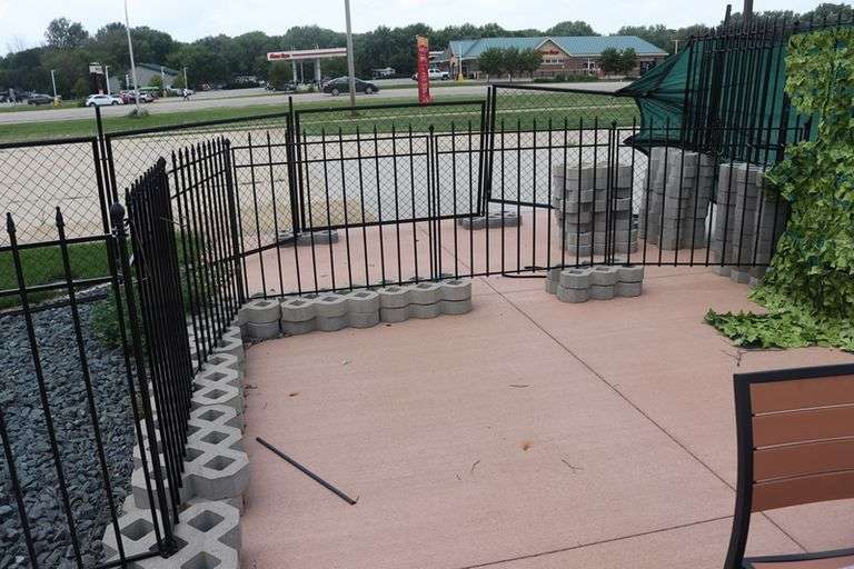 All to go - approximately 120' light aluminum black fencing only
