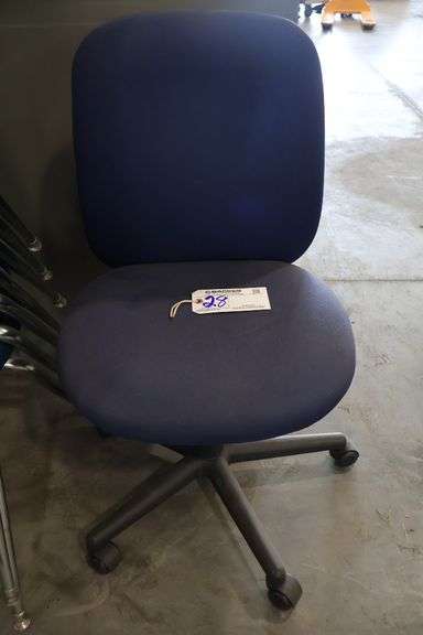 Blue tweed office chair