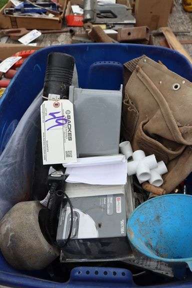 Tote to go - Assorted plumbing & electrical supplies