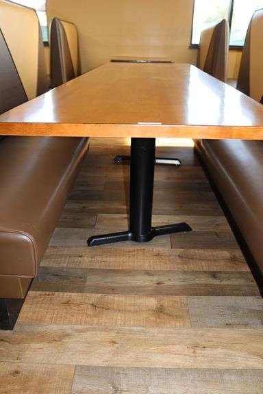 Times 2 - 30" x 96" live edge - dual pedestal tables - nice