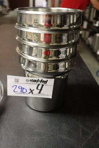Times 4 - 7" stainless round insets with lids