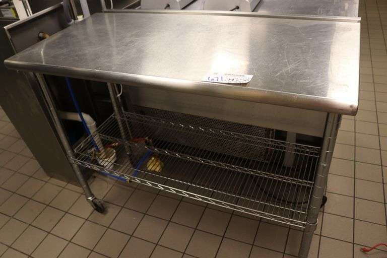 24" x 50" stainless Metro style table