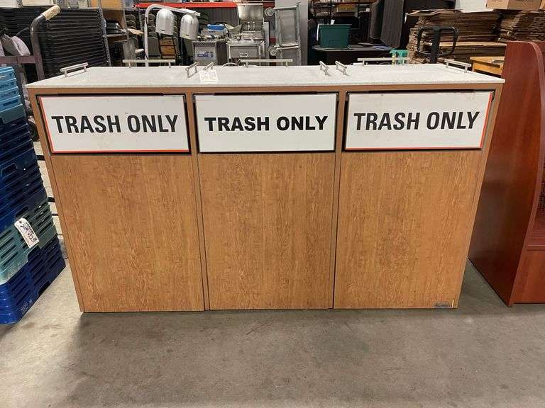 24" x 68" x 40" tall triple trash recepticle