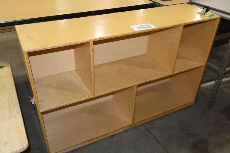 48" wide x 30" tall x 13" deep wood 5 bin wall cabinet