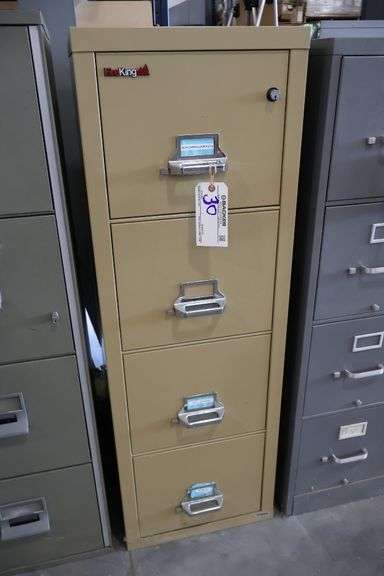 Fire King 4 drawer fire proof letter file cabinet - no key