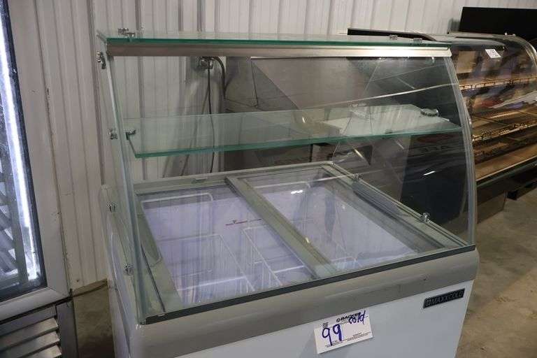 Maxx Cold MXDC-4 portable 4 tub dip cabinet with glass over shelf - AS IS - only cooling down to 55 degrees